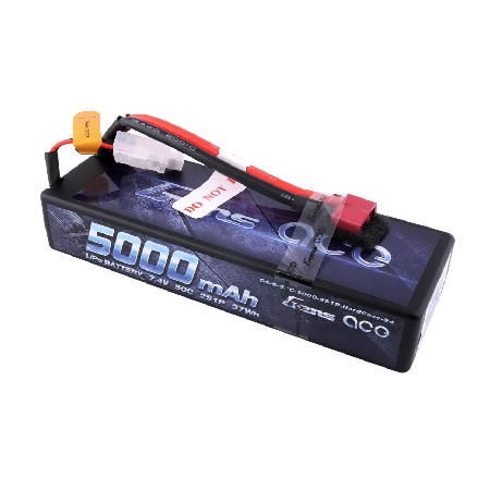 Gens Ace 5000mAh 7.4V 50C 2S1P HardCase Lipo Battery Pack Deans