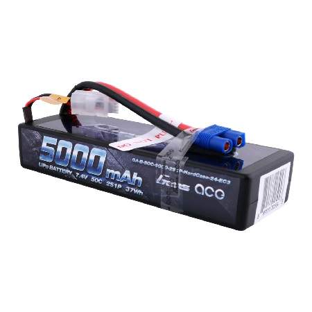 Gens ace 5000mAh 7.4V 50C 2S1P HardCase Lipo Battery Pack EC3